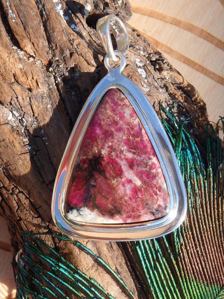 Rare! Dark Burgundy Eudialyte Gemstone Pendant In Sterling Silver (Includes Silver Chain) - Earth Family Crystals