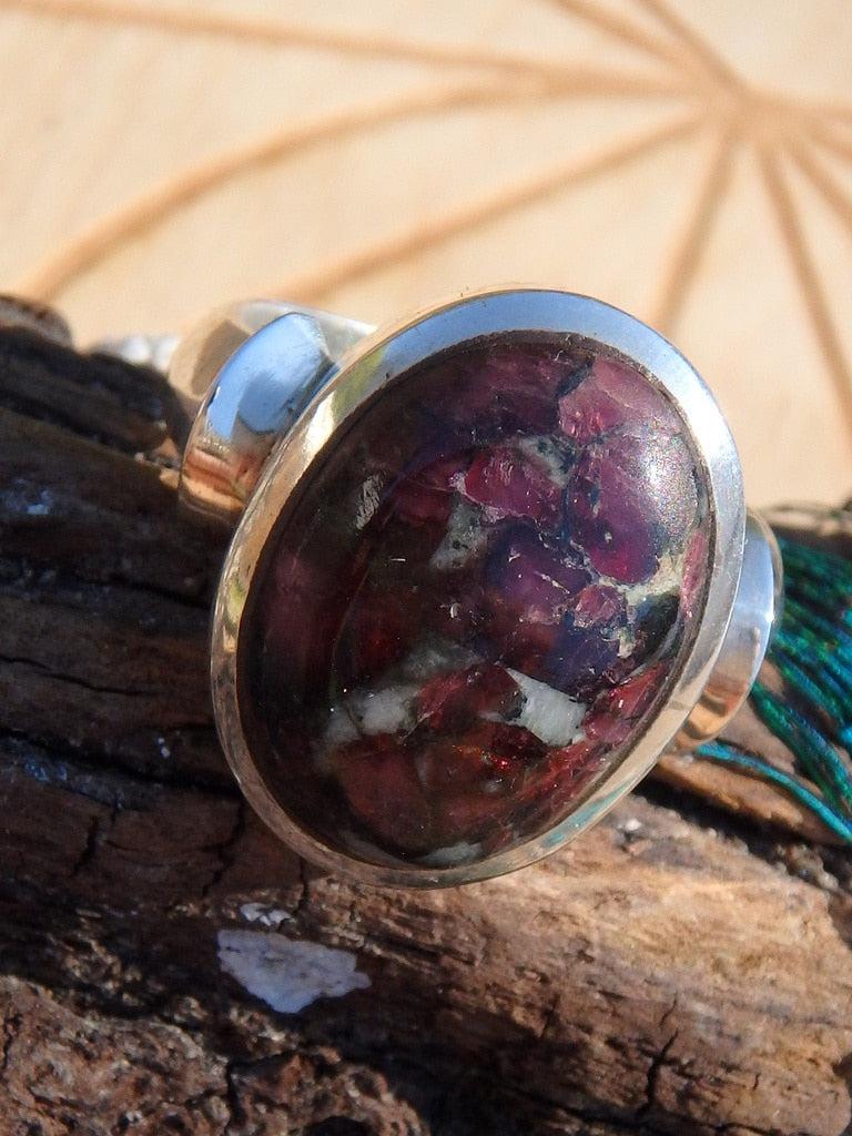 Reserved For Danielle G. Rare! Dark Burgundy Eudialyte Gemstone Ring In Sterling Silver (Size 9) - Earth Family Crystals