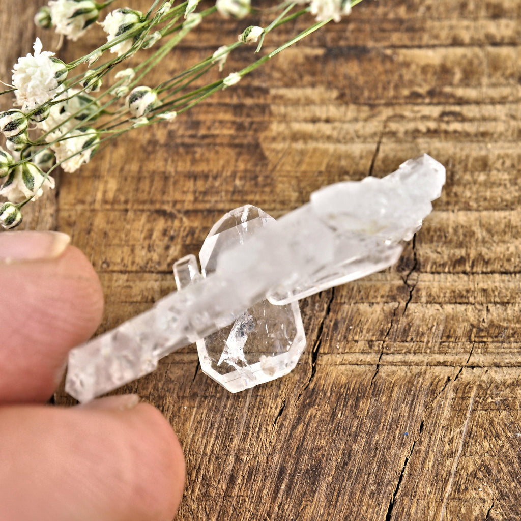 Clear Faden Quartz Small Hand Held Specimen #1 - Earth Family Crystals