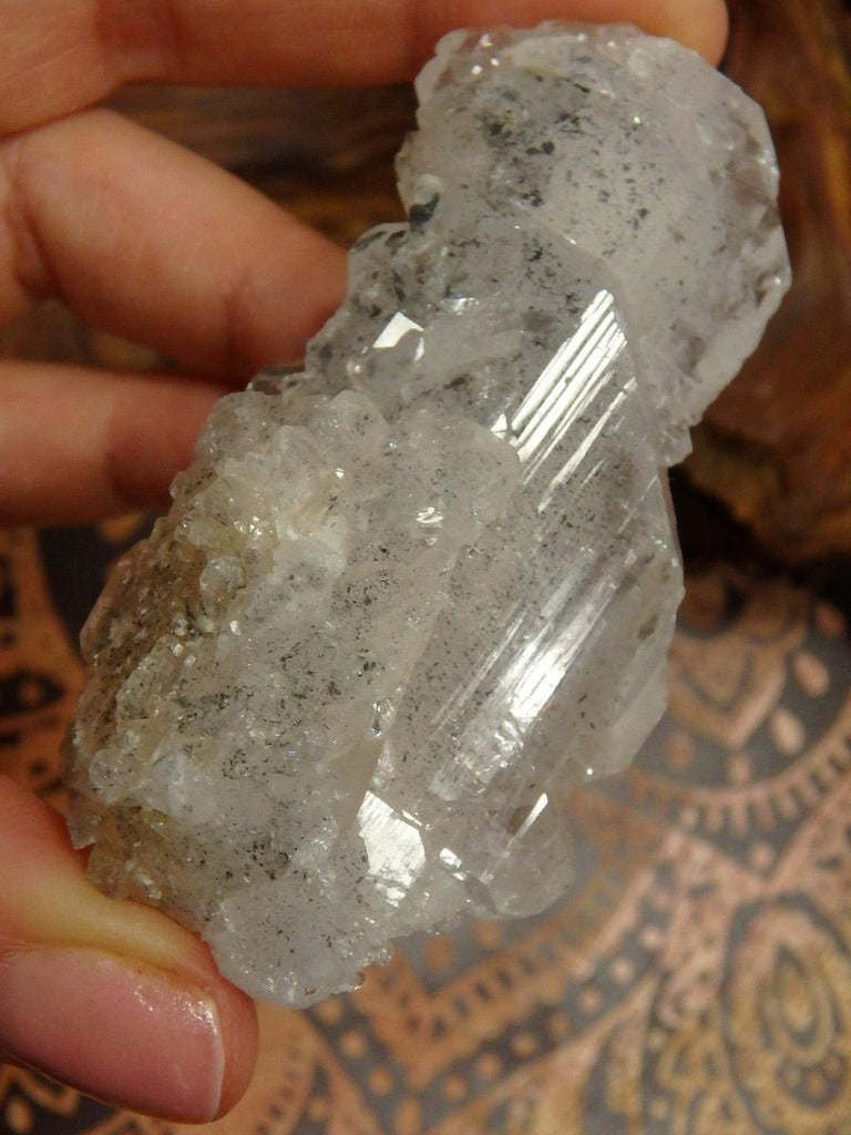 Lusterous Rainbow Filled Faden Quartz Specimen With Chlorite Inclusions - Earth Family Crystals