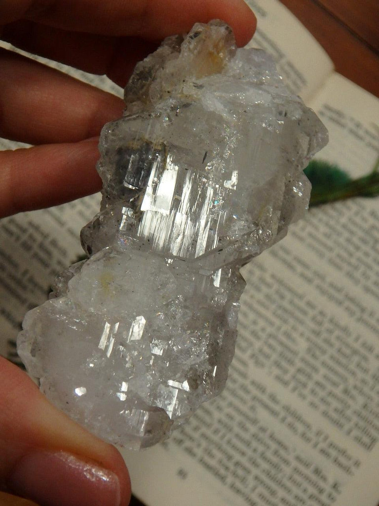 Lusterous Rainbow Filled Faden Quartz Specimen With Chlorite Inclusions - Earth Family Crystals