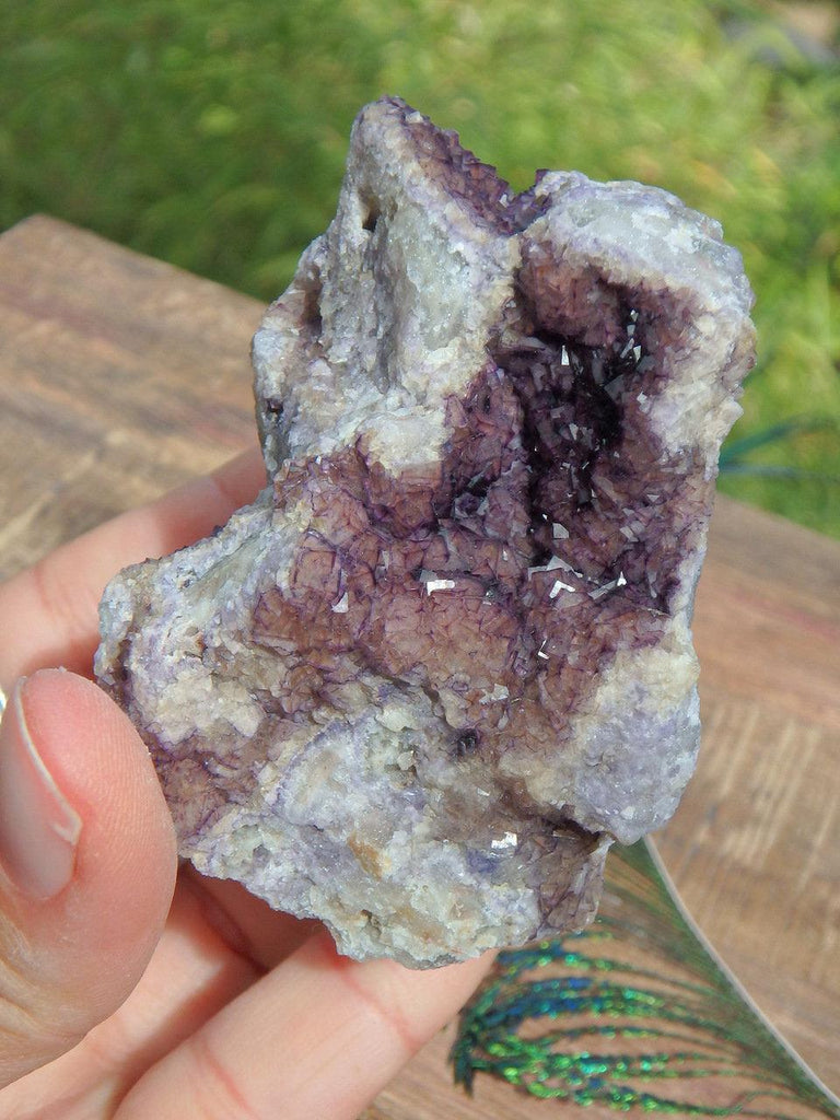 Interesting Cubic Purple Fluorite Natural Cluster from Rossport, Ontario - Earth Family Crystals