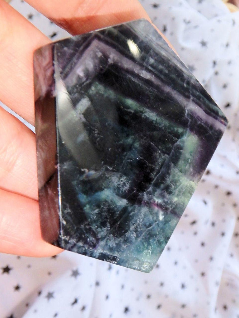 Midnight Green & Purple Fluorite Polished Free Form - Earth Family Crystals