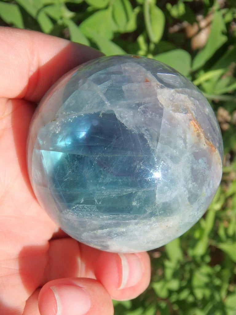 Fabulous Turquoise Blue Fluorite Sphere Carving - Earth Family Crystals