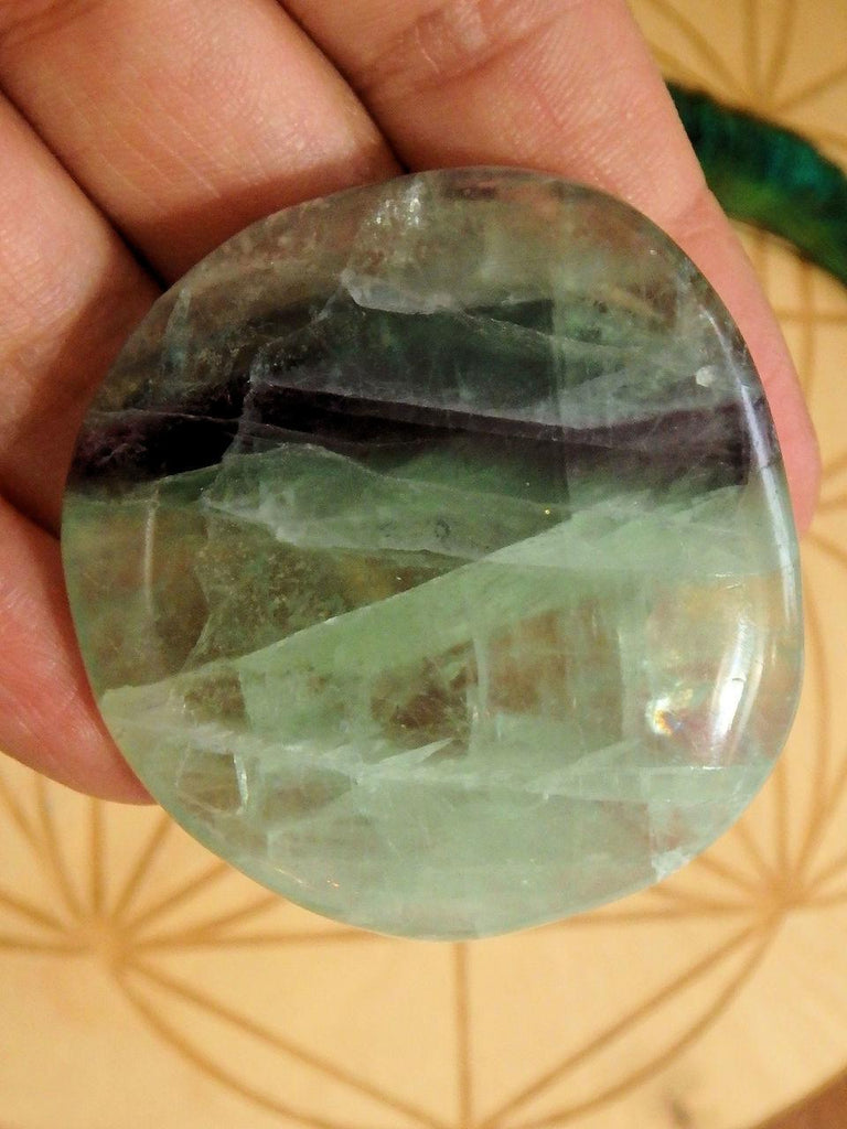 Jelly Purple & Green Hand Held Flat Polished Fluorite REDUCED - Earth Family Crystals