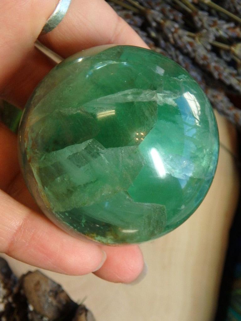 Vibrant Green Fluorite Gemstone Sphere 1 - Earth Family Crystals