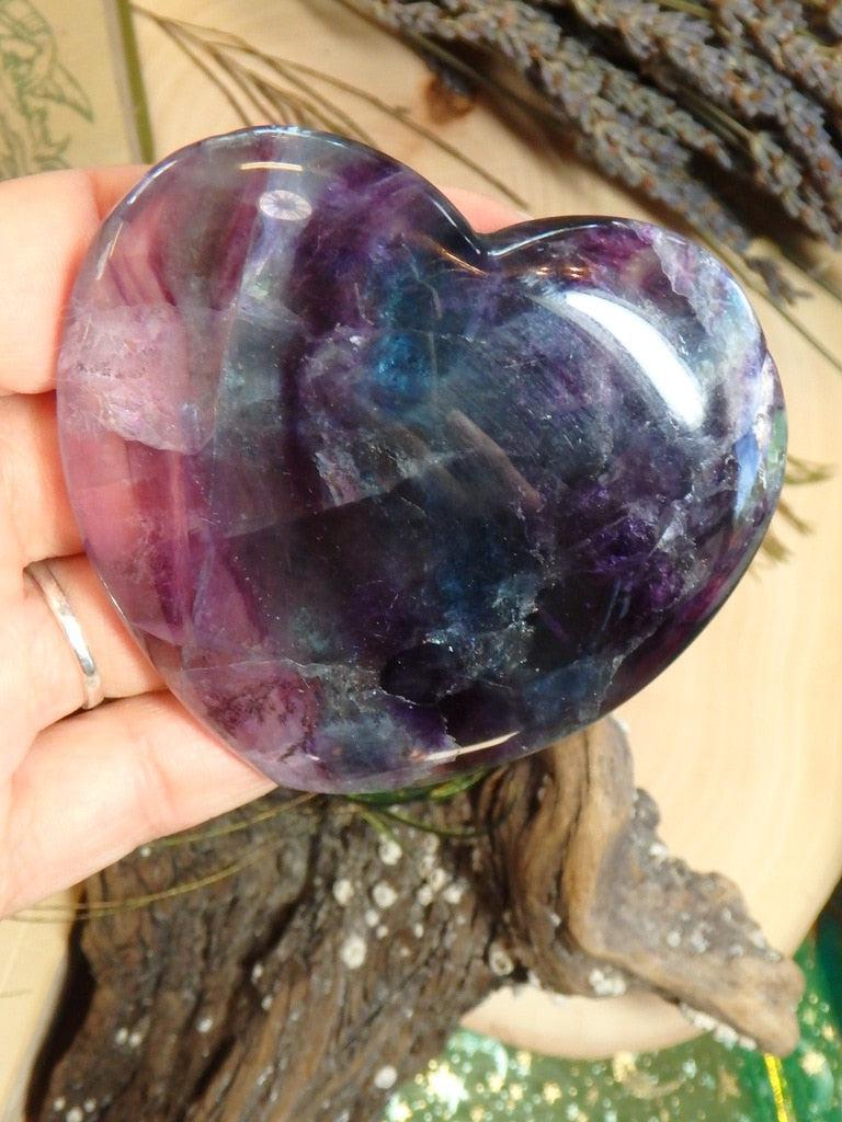Rainbow Fluorite Gemstone Heart 1 - Earth Family Crystals