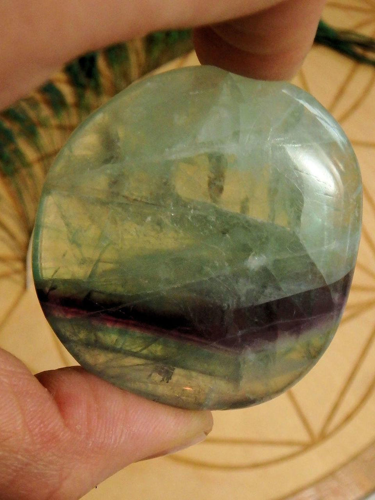 Jelly Purple & Green Hand Held Flat Polished Fluorite REDUCED - Earth Family Crystals