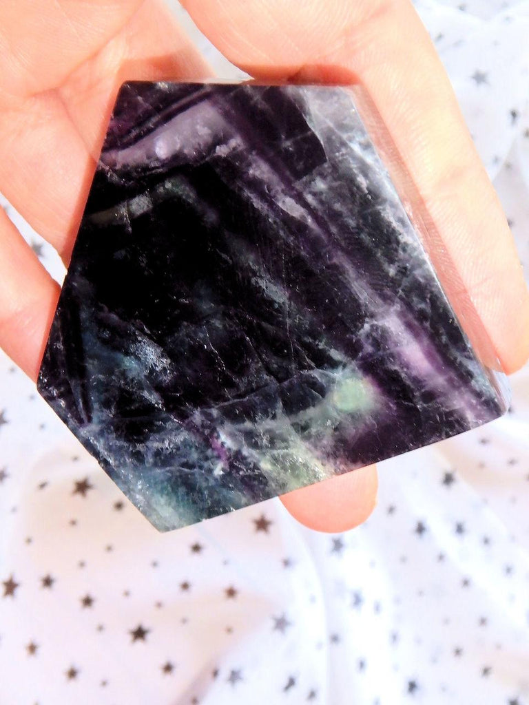 Midnight Green & Purple Fluorite Polished Free Form - Earth Family Crystals