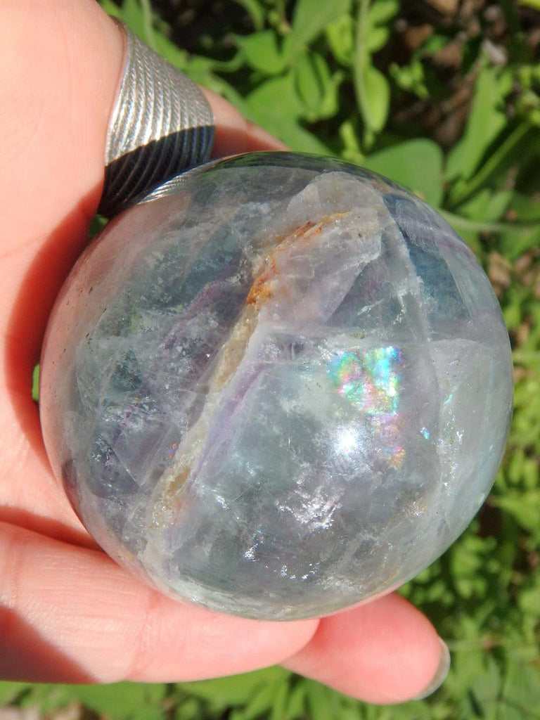 Fabulous Turquoise Blue Fluorite Sphere Carving - Earth Family Crystals