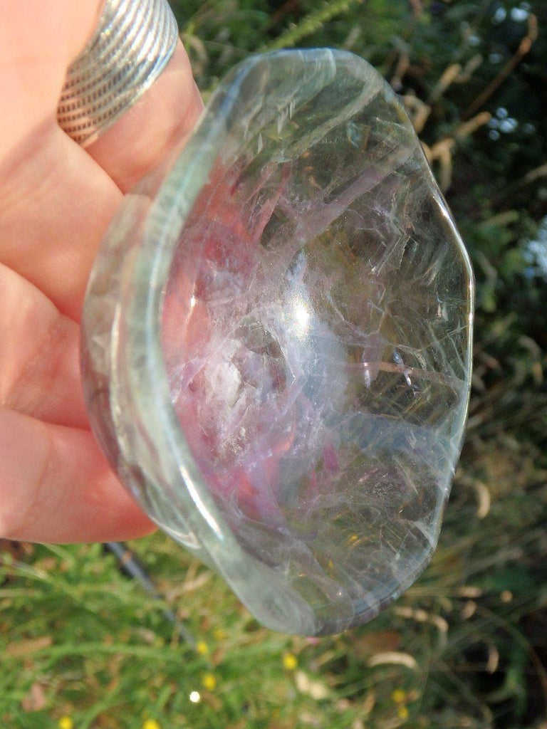 Divine Purple & Green Polished Fluorite Bowl Carving - Earth Family Crystals