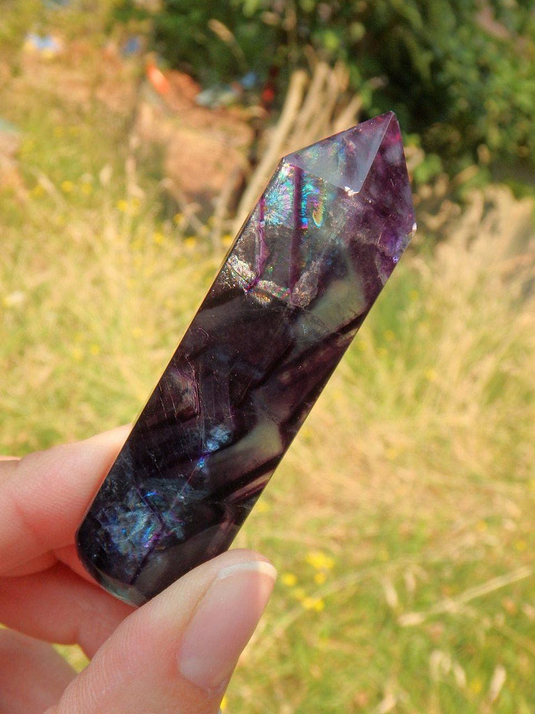 Amazing Color Patterns Fluorite Wand REDUCED - Earth Family Crystals