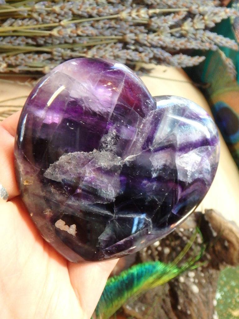 Rainbow Fluorite Gemstone Heart 2 - Earth Family Crystals