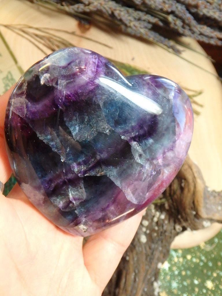 Rainbow Fluorite Gemstone Heart 1 - Earth Family Crystals