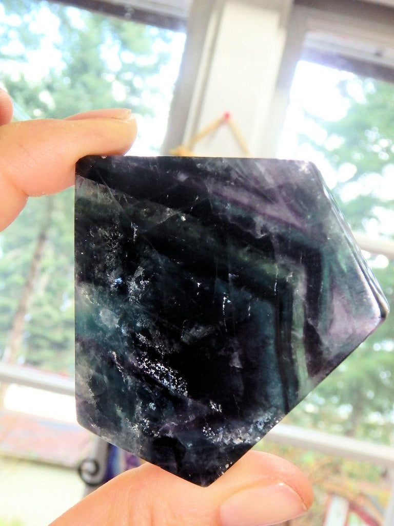 Midnight Green & Purple Fluorite Polished Free Form - Earth Family Crystals