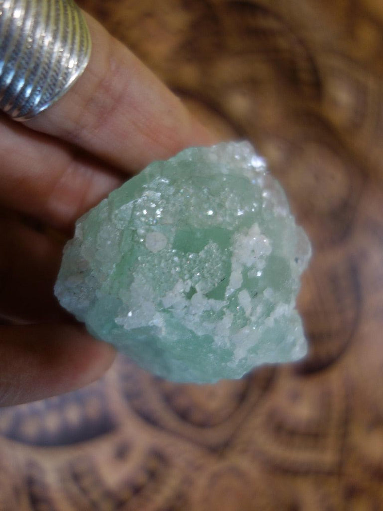 Mint Green Fluorite & Quartz Frosting Specimen - Earth Family Crystals