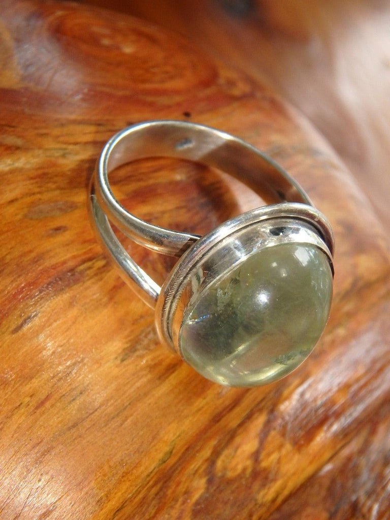Stunning Optical Green Fluorite Ring In Sterling Silver (Size 10) - Earth Family Crystals