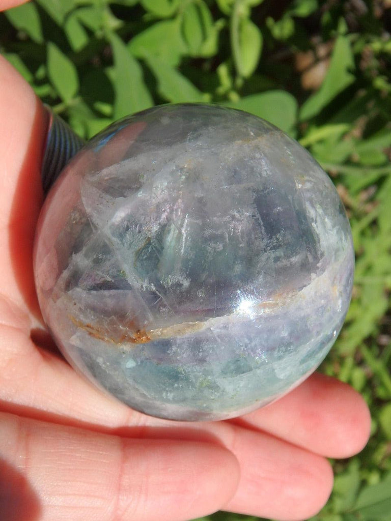 Fabulous Turquoise Blue Fluorite Sphere Carving - Earth Family Crystals