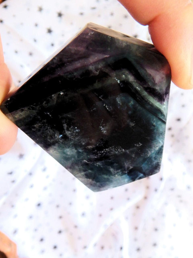 Midnight Green & Purple Fluorite Polished Free Form - Earth Family Crystals