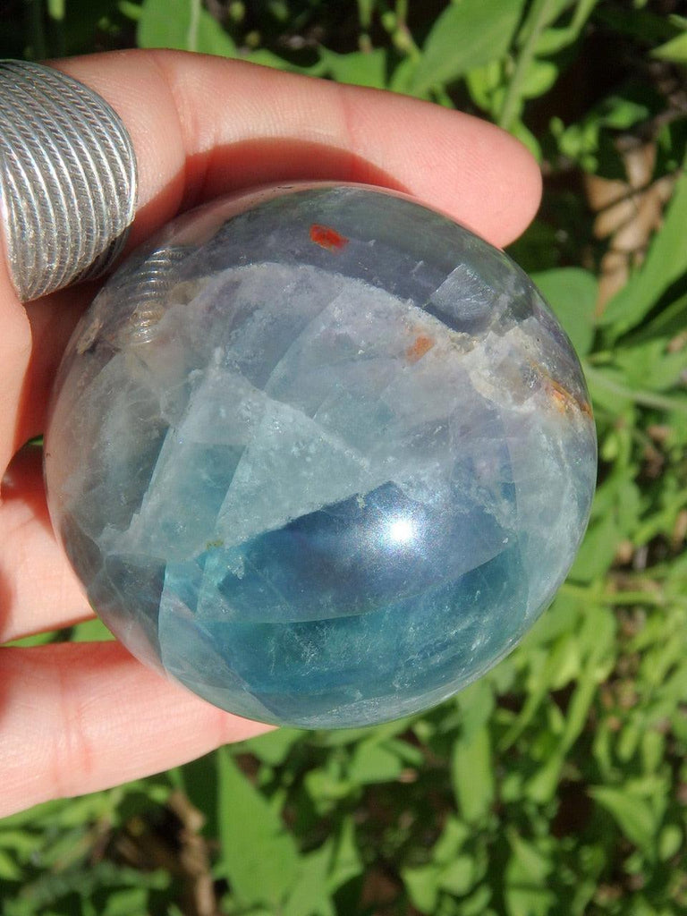 Fabulous Turquoise Blue Fluorite Sphere Carving - Earth Family Crystals