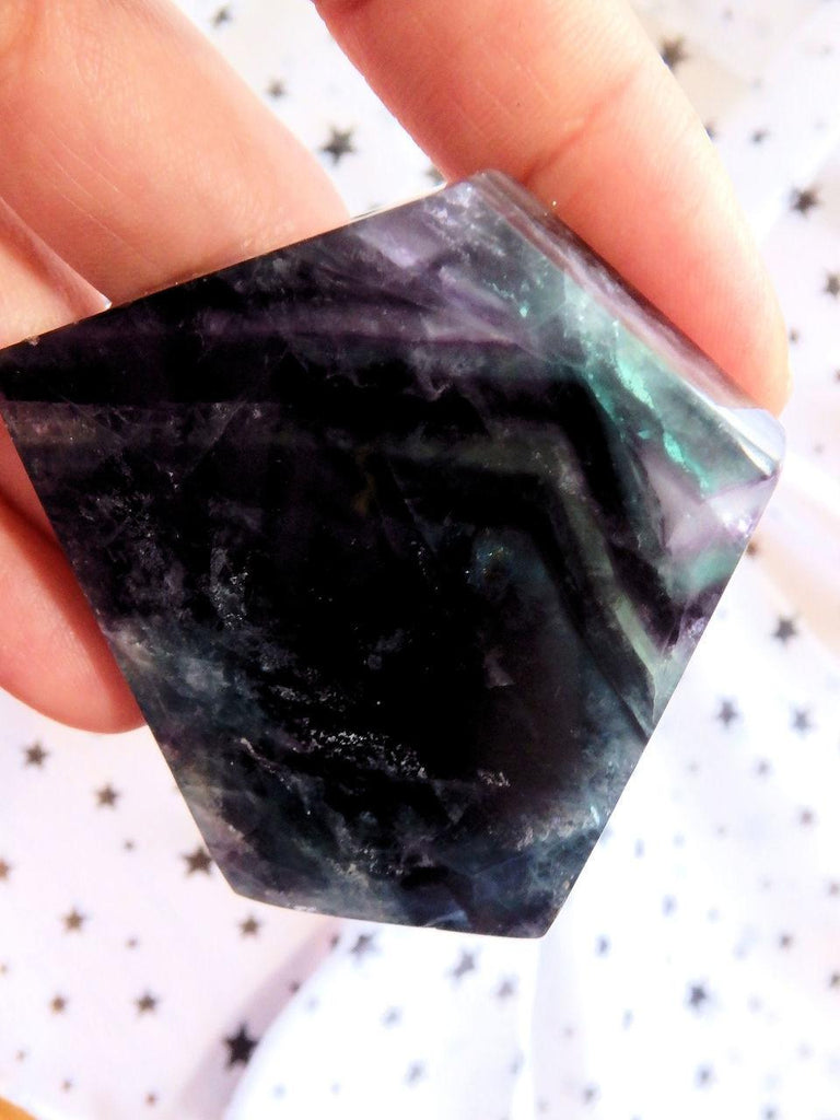 Midnight Green & Purple Fluorite Polished Free Form - Earth Family Crystals