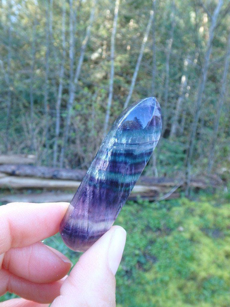Beautiful Rainbow Fluorite Wand 3 - Earth Family Crystals