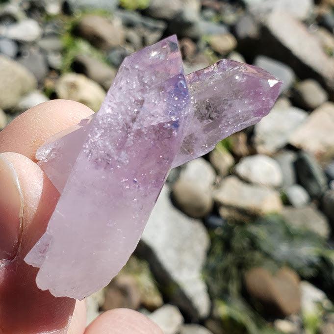 Gemmy Lavender Intertwined Vera Cruz Amethyst Points - Earth Family Crystals