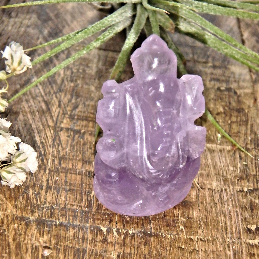 Adorable Lavender Amethyst Ganesha Dainty Carving- The Remover of Obstacles - Earth Family Crystals