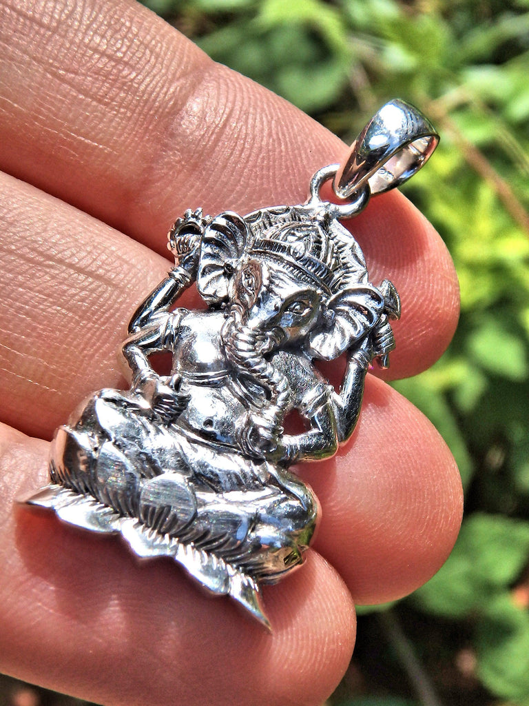 Fabulous Ganesha Pendant in Sterling Silver (Includes Silver Chain) - Earth Family Crystals