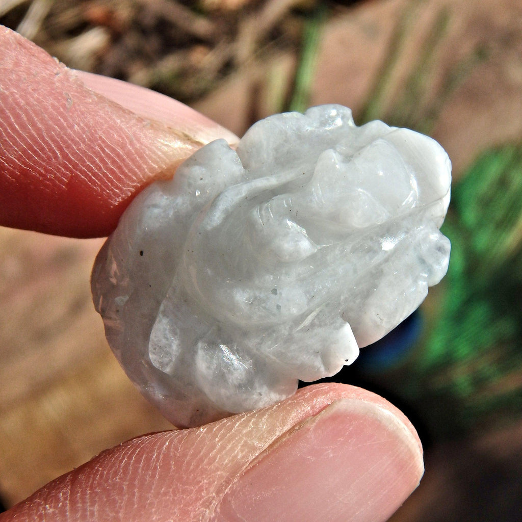 White Moonstone Dainty Ganesha Display Carving The Remover of Obstacles - Earth Family Crystals