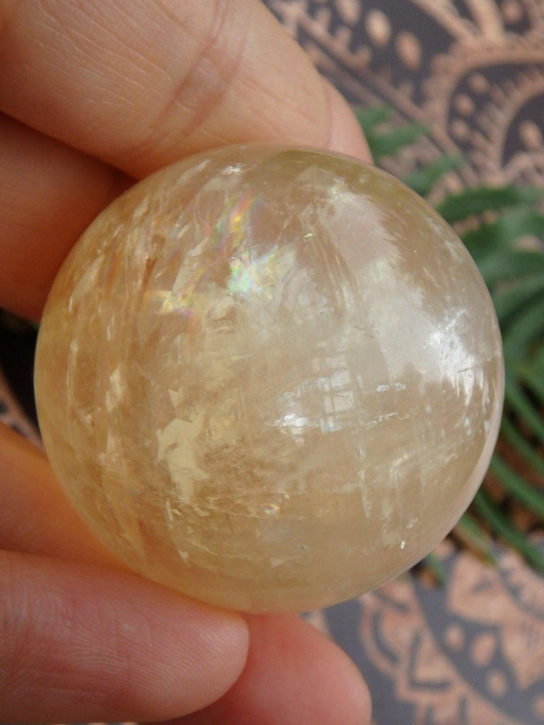 Brilliant Honey & Golden Calcite Sphere Carving - Earth Family Crystals