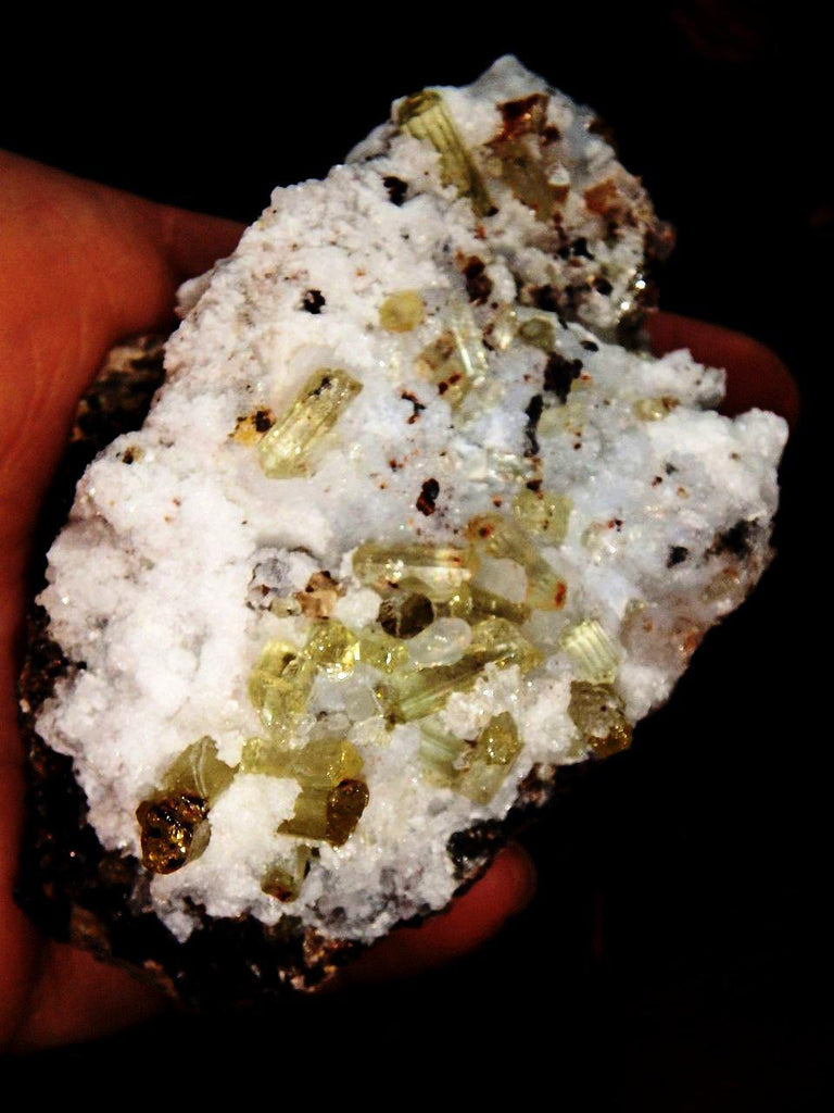 Shiny Golden Apatite Points in Quartz Matrix From Mexico - Earth Family Crystals