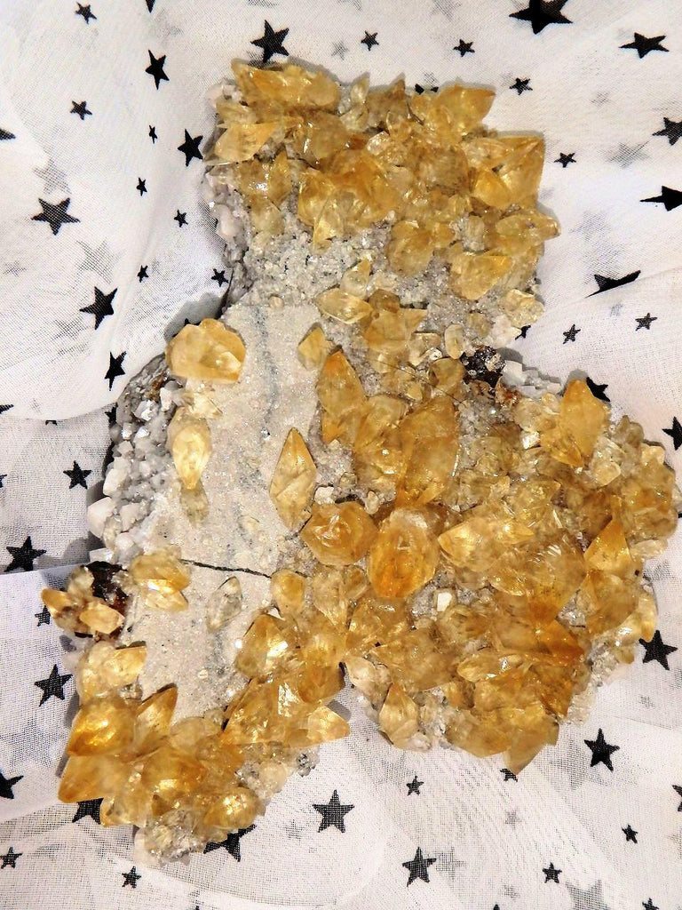 Incredible Double Sided Beauty! Large Elmwood Mine DT Golden Calcite Points on Matrix With Dolomite & Quartz Inclusions - Earth Family Crystals