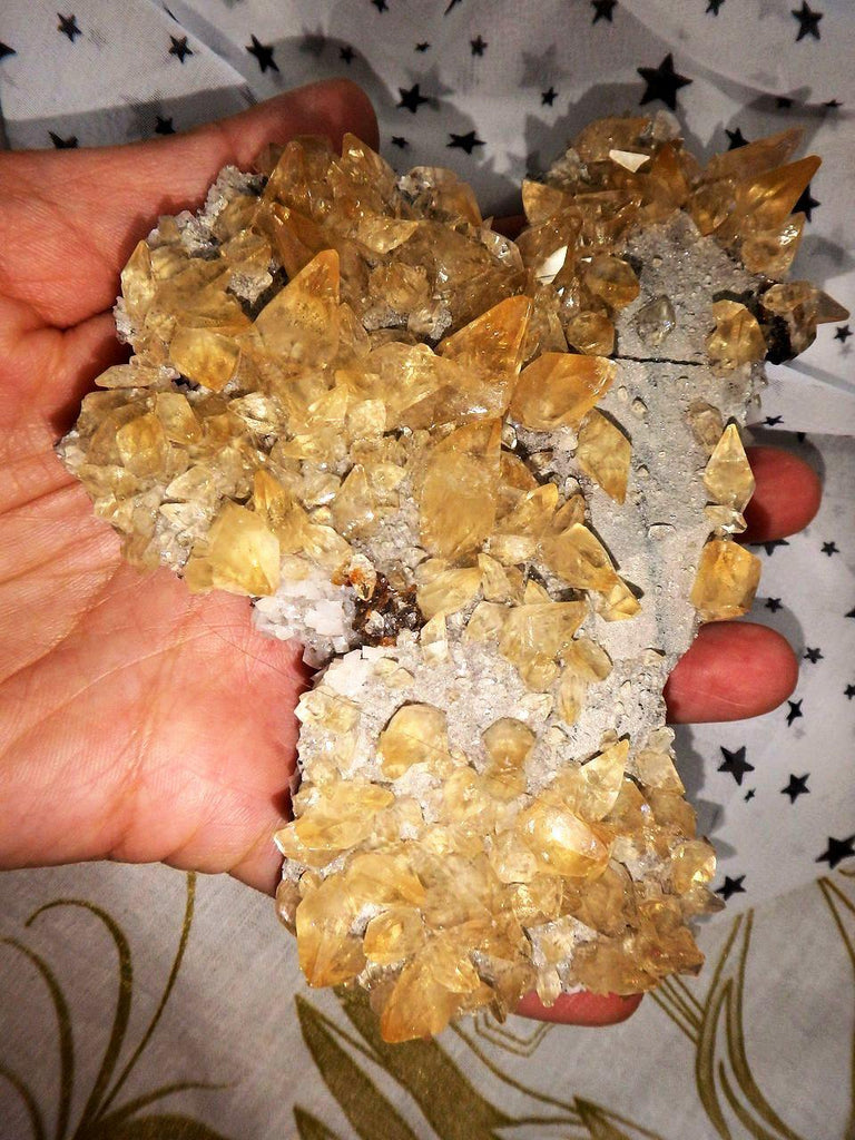 Incredible Double Sided Beauty! Large Elmwood Mine DT Golden Calcite Points on Matrix With Dolomite & Quartz Inclusions - Earth Family Crystals