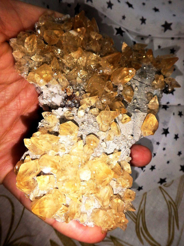 Incredible Double Sided Beauty! Large Elmwood Mine DT Golden Calcite Points on Matrix With Dolomite & Quartz Inclusions - Earth Family Crystals