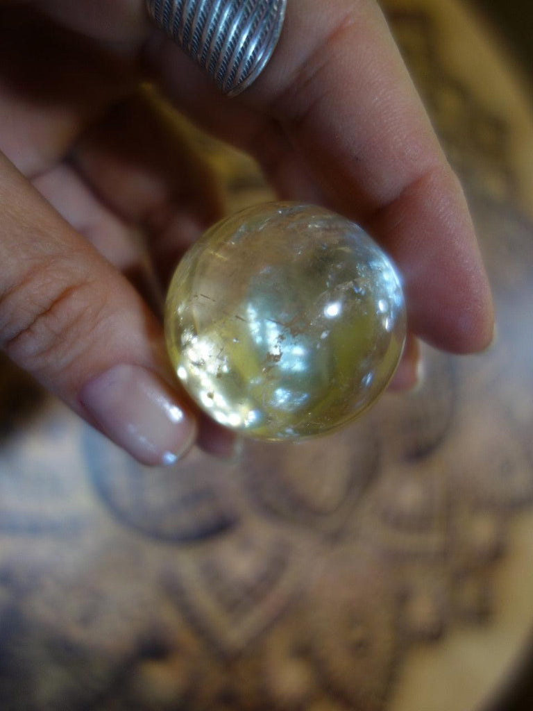 Gorgeous Rainbows Optical Golden Calcite Small Sphere - Earth Family Crystals