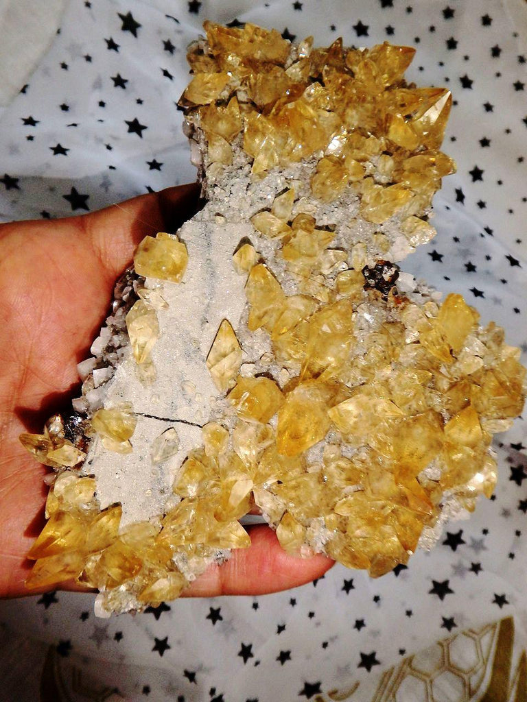 Incredible Double Sided Beauty! Large Elmwood Mine DT Golden Calcite Points on Matrix With Dolomite & Quartz Inclusions - Earth Family Crystals