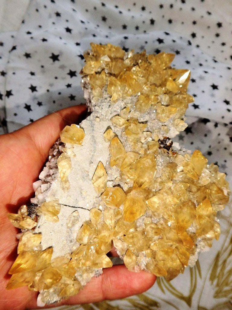 Incredible Double Sided Beauty! Large Elmwood Mine DT Golden Calcite Points on Matrix With Dolomite & Quartz Inclusions - Earth Family Crystals