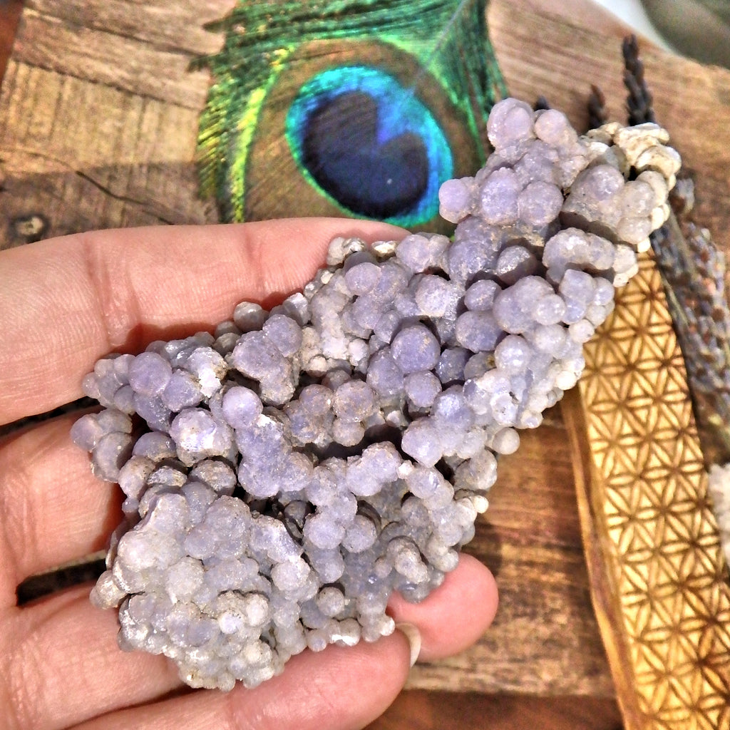 Purple & White Orb Cluster of Grape Agate From Indonesia - Earth Family Crystals