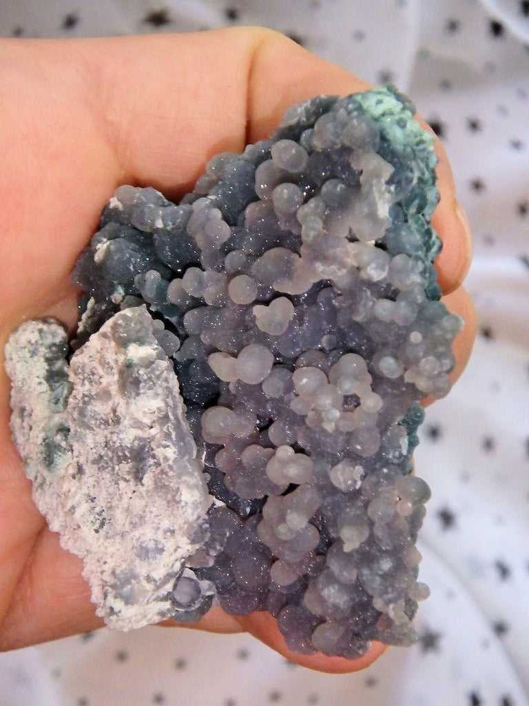 One of a Kind! Shimmering Deep Green & Purple Contrast Grape Agate Cluster From Indonesia - Earth Family Crystals