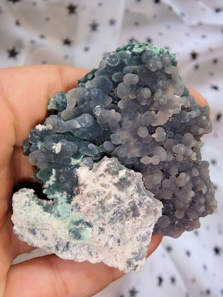 One of a Kind! Shimmering Deep Green & Purple Contrast Grape Agate Cluster From Indonesia - Earth Family Crystals