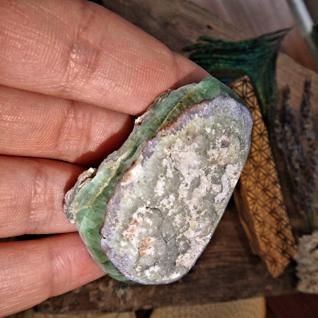 Unusual Natural Combo Green Fluorite & Amethyst Partially Polished From Unaweep Canyon, Colorado - Earth Family Crystals