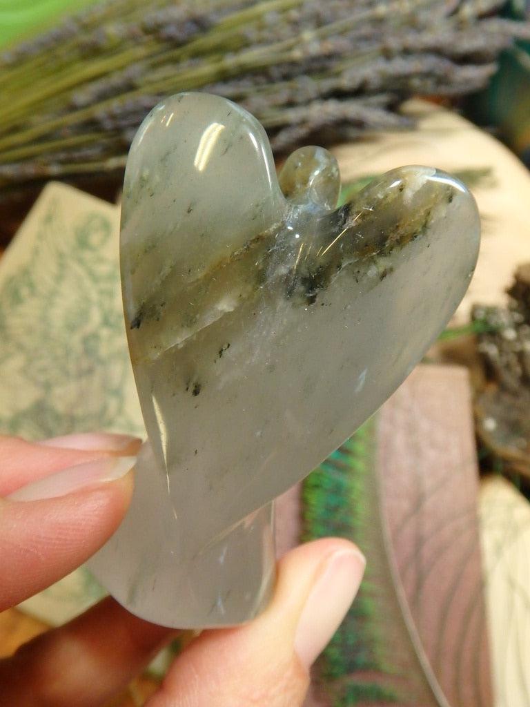 Green Chlorite Quartz Angel Carving 2 - Earth Family Crystals