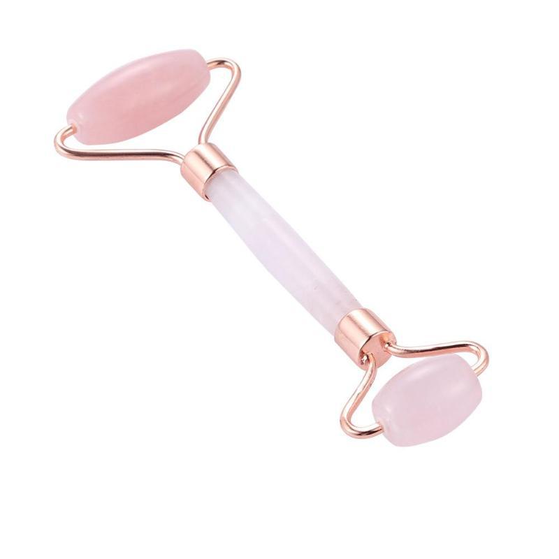 One Natural Rose Quartz Facial Massage Roller - Earth Family Crystals