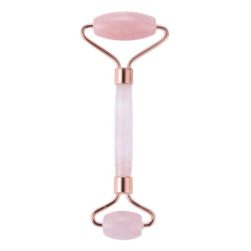 One Natural Rose Quartz Facial Massage Roller - Earth Family Crystals