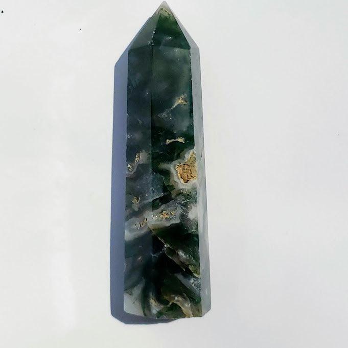 Polished Moss Agate Standing Display Tower #6 - Earth Family Crystals