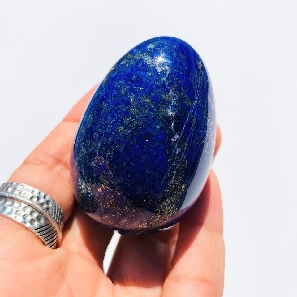 Beautiful Medium Lapis Lazuli Egg Carving #3 - Earth Family Crystals