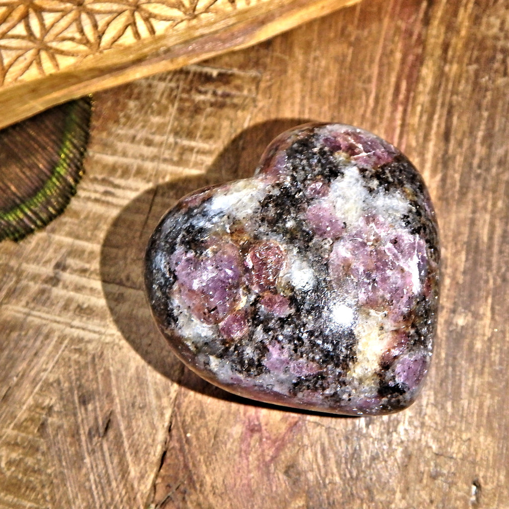 Rubellite & Milky Quartz Love Heart Carving  2 - Earth Family Crystals