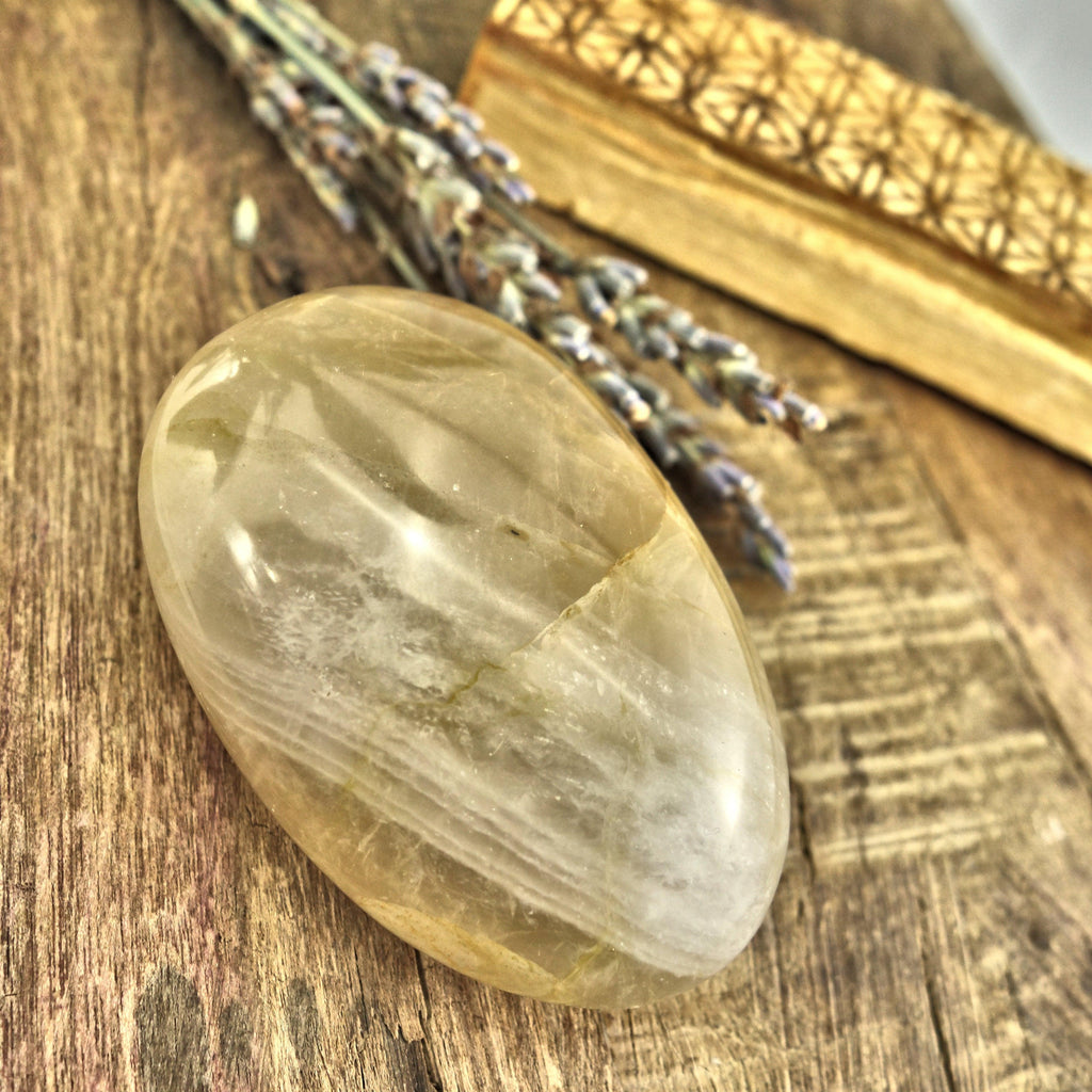 Golden Hematoid Quartz Handheld Palm Stone - Earth Family Crystals