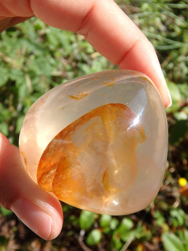 Smooth Polish Golden Hematoid Quartz Free Form From Madagascar - Earth Family Crystals